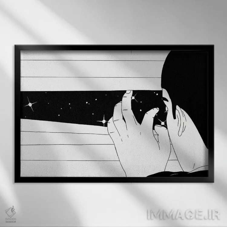 تابلو جاسوسی ستارگان اثر فیلیپو اسپینلی - نمای قابدار مشکی