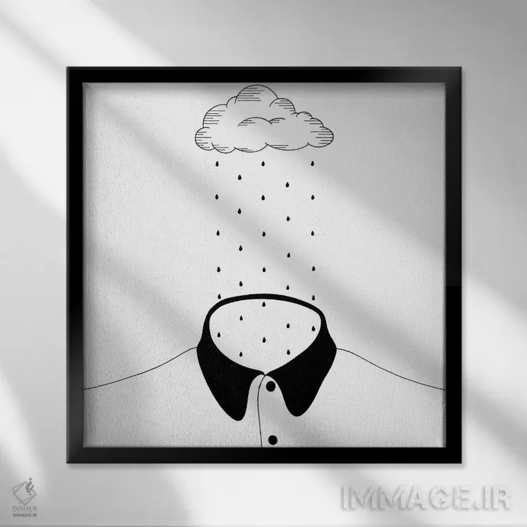 تابلو باران درون اثر فیلیپو اسپینلی - نمای قابدار مشکی