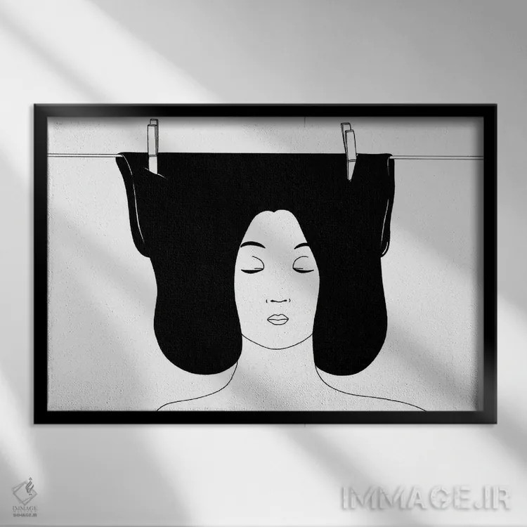 تابلو خشک کردن افکار اثر فیلیپو اسپینلی - نمای قابدار مشکی