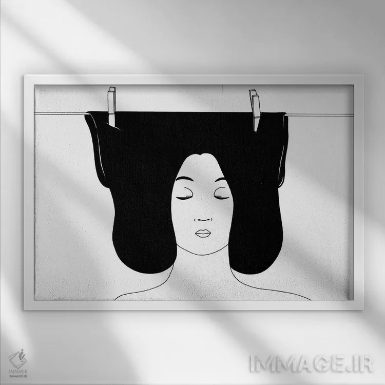 تابلو خشک کردن افکار اثر فیلیپو اسپینلی - نمای قابدار سفید