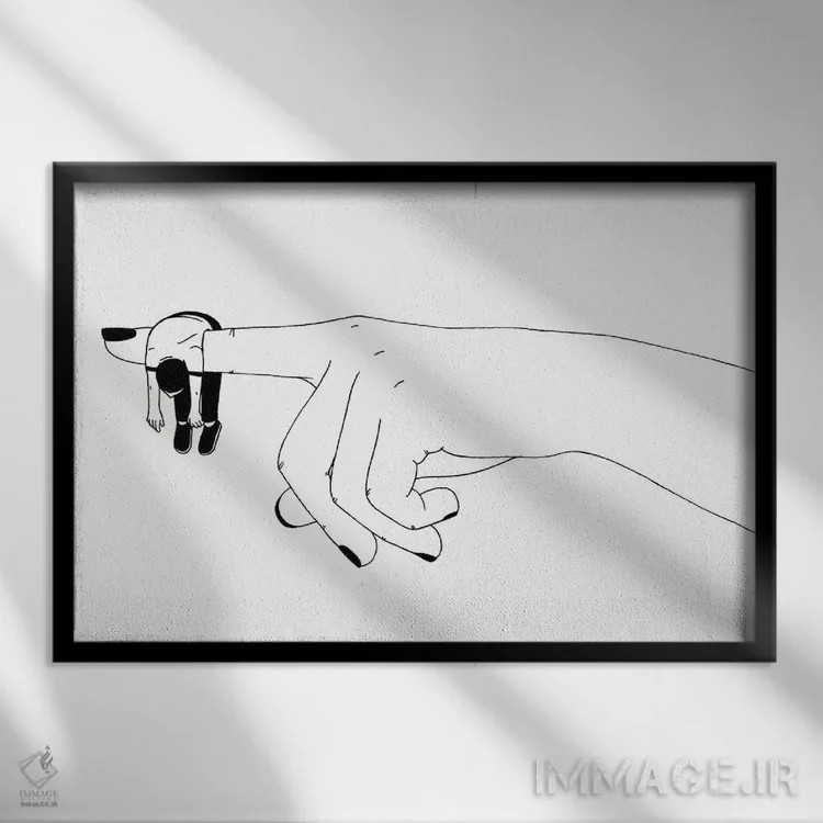 تابلو آویزان بودن اثر فیلیپو اسپینلی - نمای قابدار مشکی