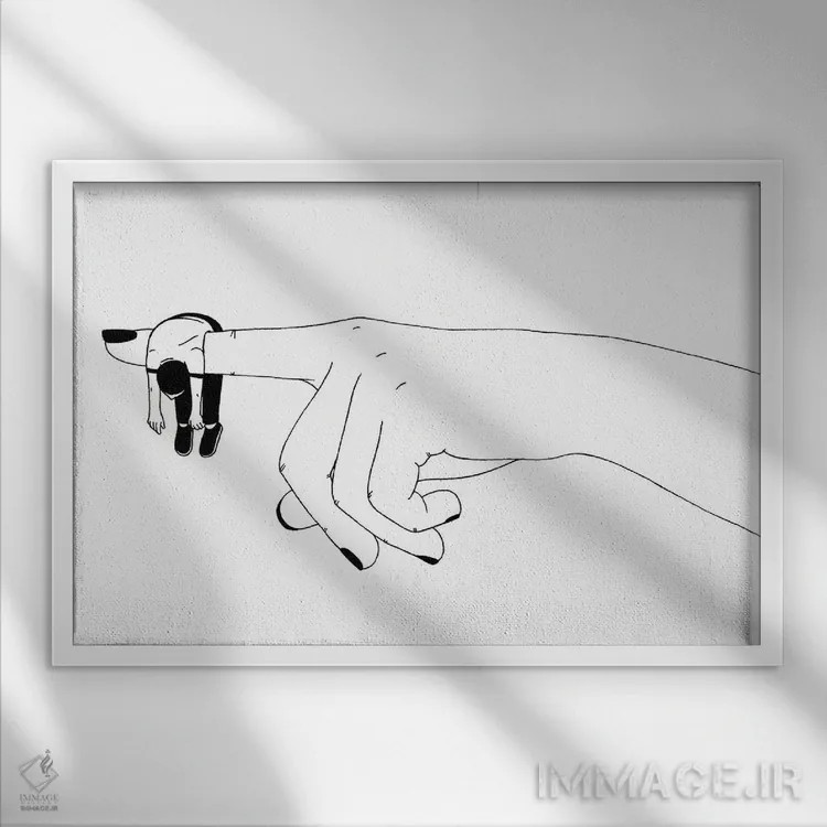 تابلو آویزان بودن اثر فیلیپو اسپینلی - نمای قابدار سفید