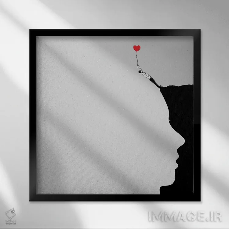 تابلو جهش به خلاء اثر فیلیپو اسپینلی - نمای قابدار مشکی