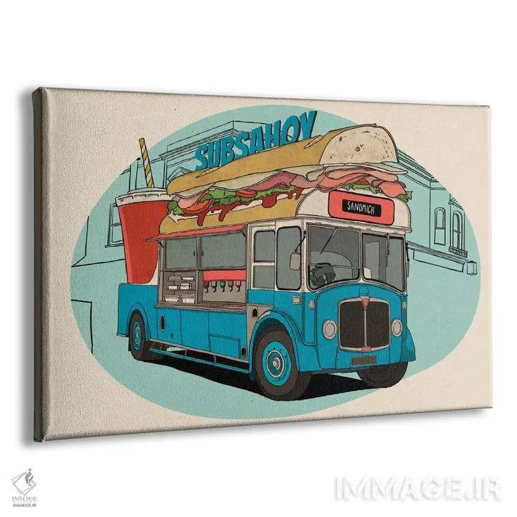 تابلو ساندویچ سابآهوی (نام مغازه) اثر فایو بای فایو کالکتیو - نمای پرسپکتیو محصول