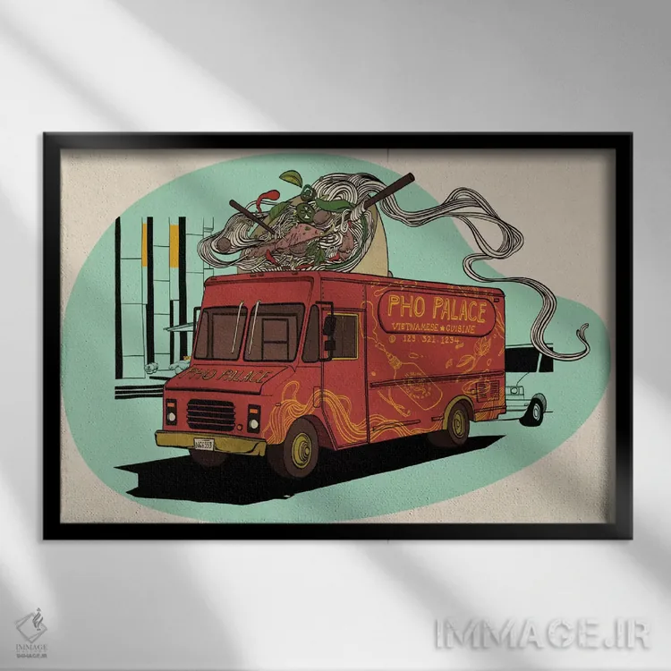 تابلو کاخ فو (سوپ ویتنامی) اثر فایو بای فایو کالکتیو - نمای قابدار مشکی