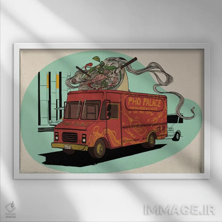 تابلو کاخ فو (سوپ ویتنامی) اثر فایو بای فایو کالکتیو - نمای قابدار سفید