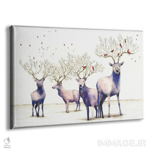 تابلو گوزن جادویی اثر فلاویا کودمی - نمای پرسپکتیو محصول