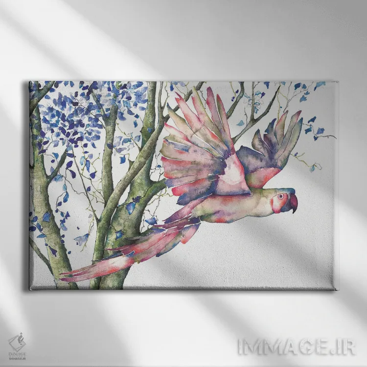 تابلو طوطی اثر فلاویا کودمی - نمای روبهرو روی دیوار