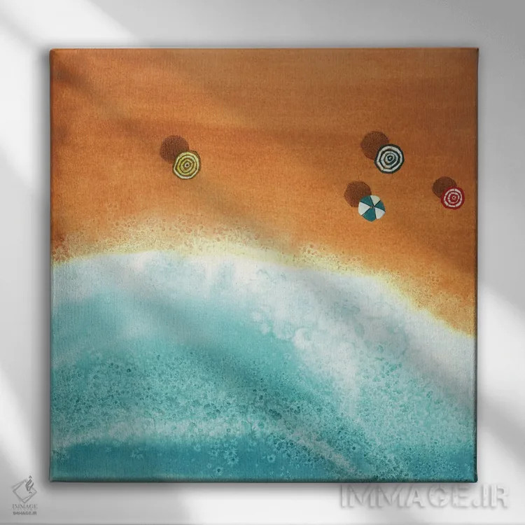 تابلو دریا اثر فلاویا کودمی - نمای روبهرو روی دیوار