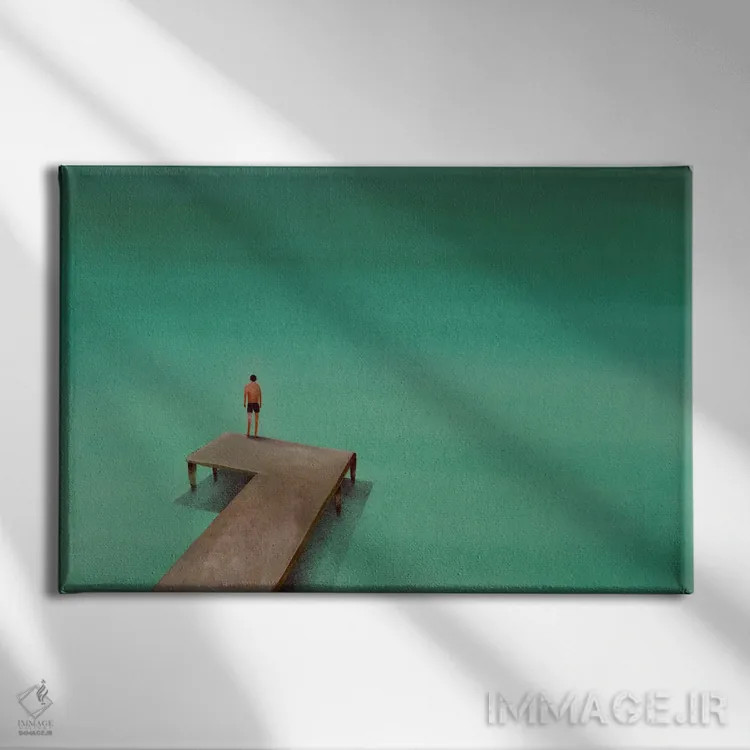 تابلو منظرهٔ دریا اثر فلاویا کودمی - نمای روبهرو روی دیوار