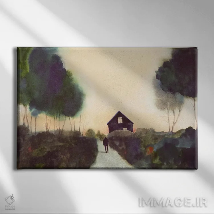 تابلو خانهٔ آبی اثر فلاویا کودمی - نمای روبهرو روی دیوار