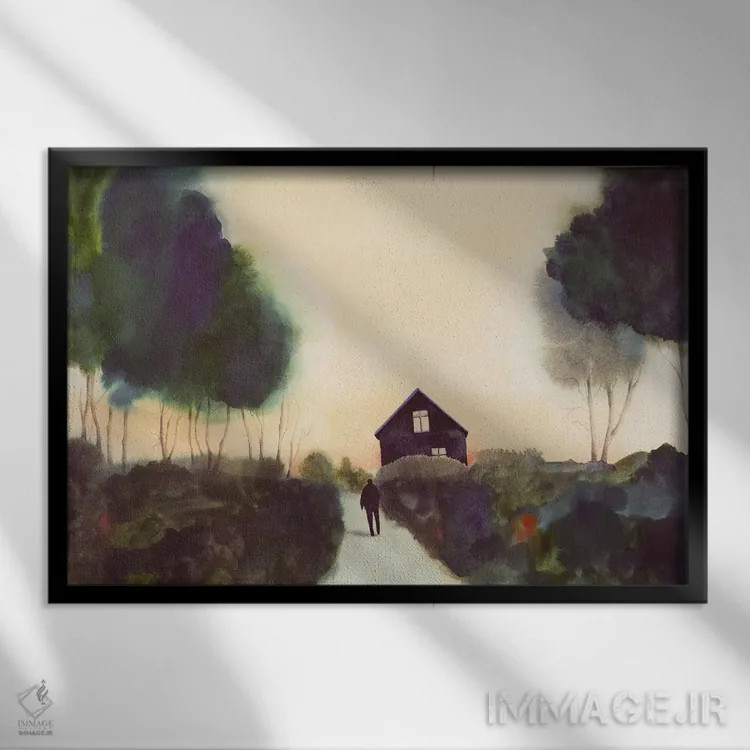 تابلو خانهٔ آبی اثر فلاویا کودمی - نمای قابدار مشکی