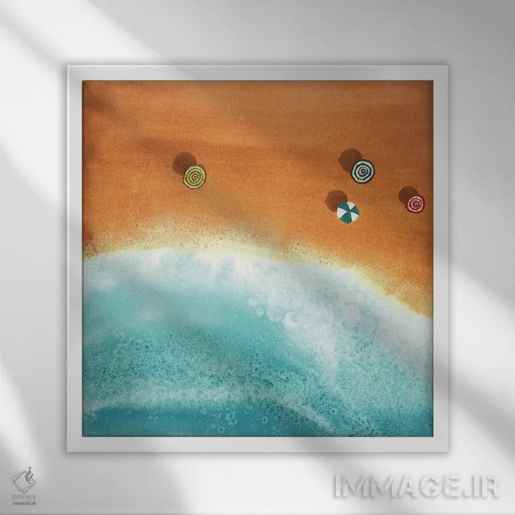 تابلو دریا اثر فلاویا کودمی - نمای قابدار سفید