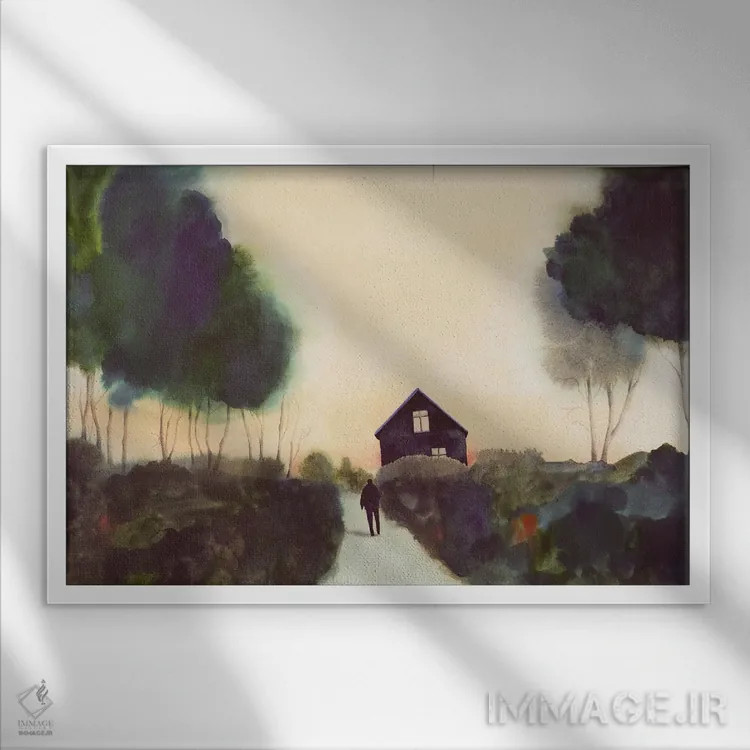 تابلو خانهٔ آبی اثر فلاویا کودمی - نمای قابدار سفید