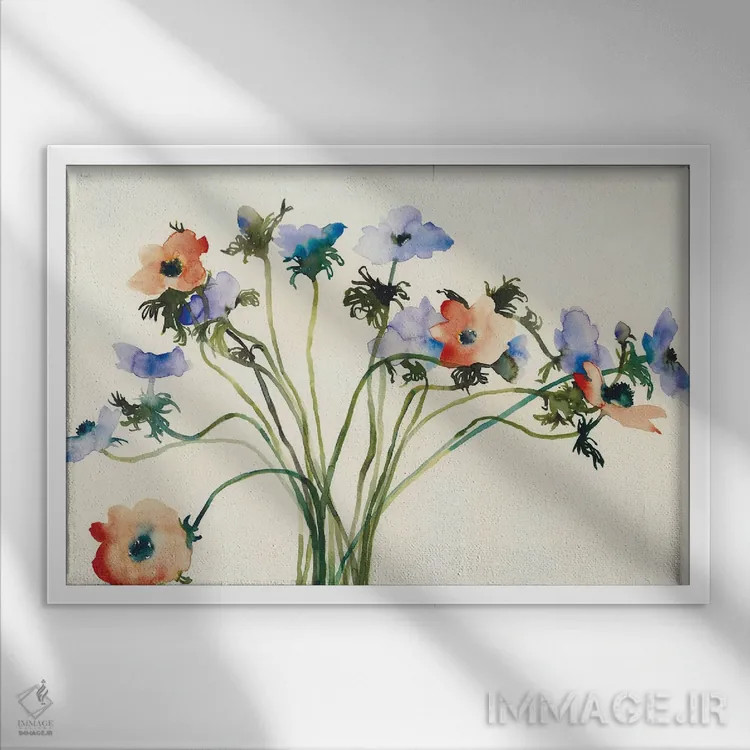 تابلو دستهگل IV اثر فلاویا کودمی - نمای قابدار سفید