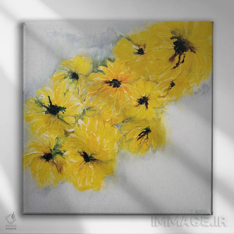 تابلو خوشی طلایی اثر فرانسواز واتره - نمای روبهرو روی دیوار