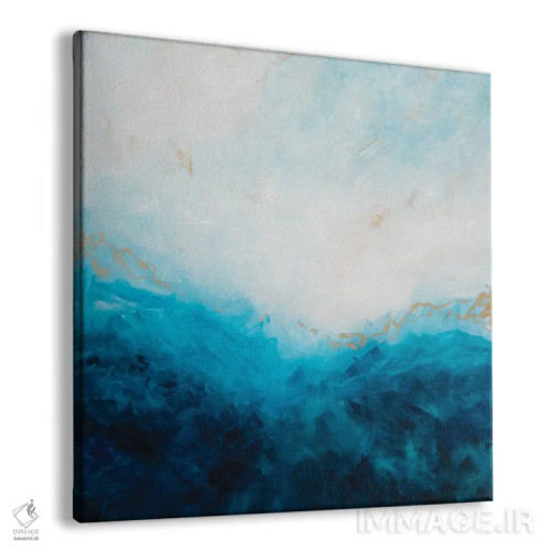 تابلو دریای آبی، نور طلایی خورشید I اثر فرانسواز واتره - نمای پرسپکتیو محصول