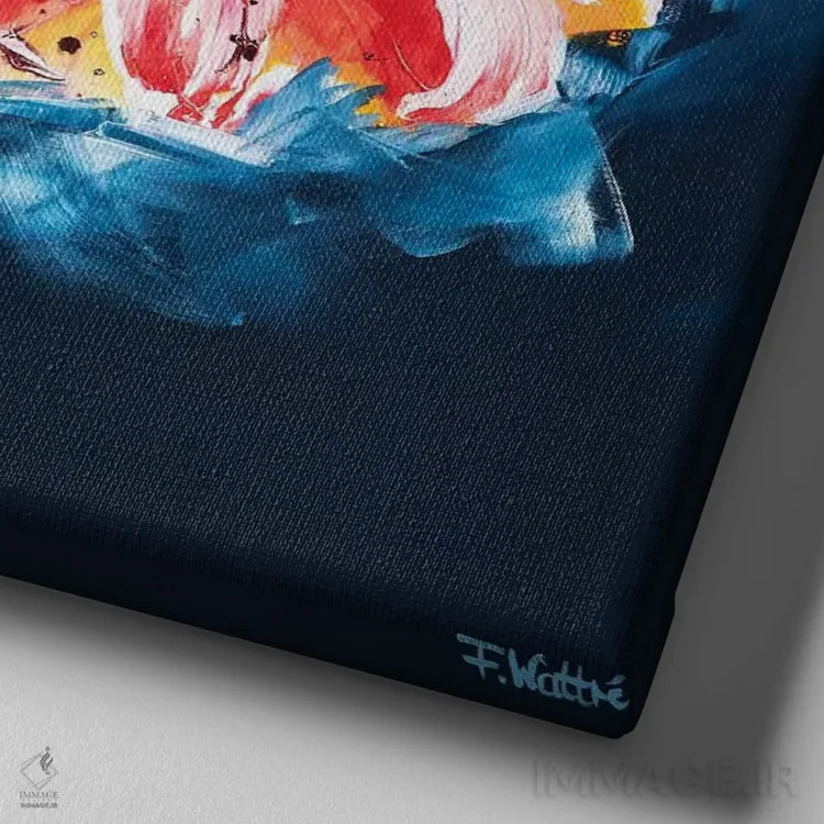 تابلو برای تو گل آوردهام اثر فرانسواز واتره - نمای نزدیک بافت بوم