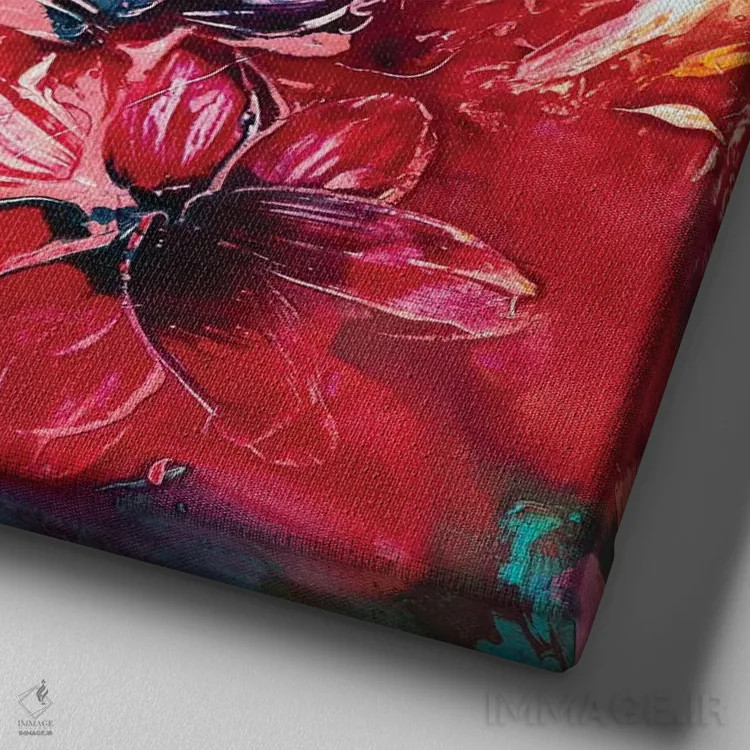 تابلو باغ گرمسیری II اثر فرانسواز واتره - نمای نزدیک بافت بوم