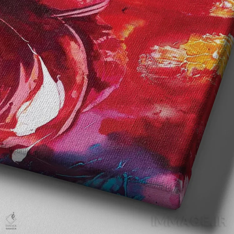 تابلو باغ گرمسیری I اثر فرانسواز واتره - نمای نزدیک بافت بوم