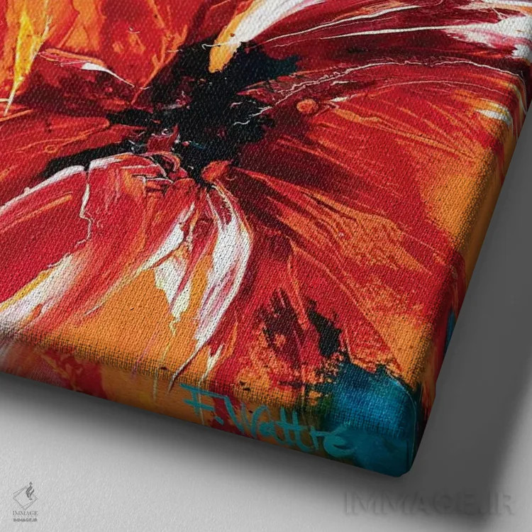 تابلو آفتاب گرمسیری اثر فرانسواز واتره - نمای نزدیک بافت بوم