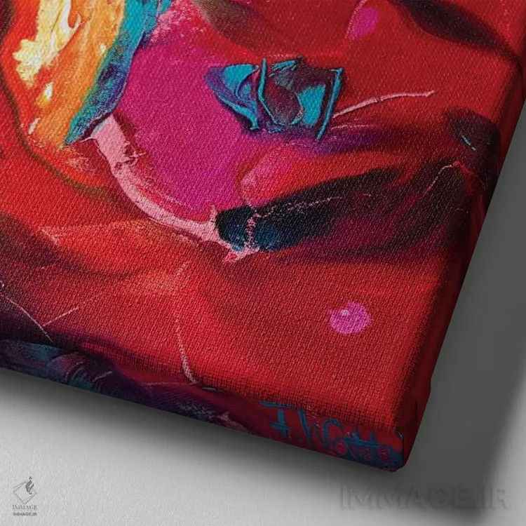 تابلو باغ گرمسیری III اثر فرانسواز واتره - نمای نزدیک بافت بوم