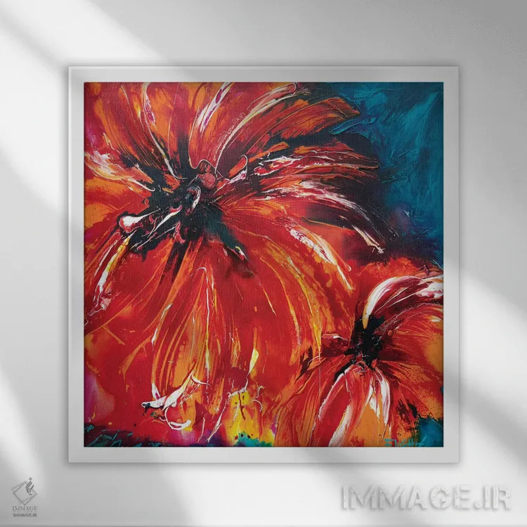 تابلو آفتاب گرمسیری اثر فرانسواز واتره - نمای قابدار سفید