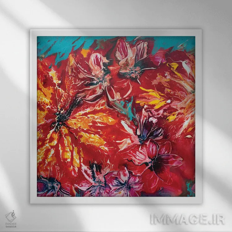 تابلو باغ گرمسیری II اثر فرانسواز واتره - نمای قابدار سفید