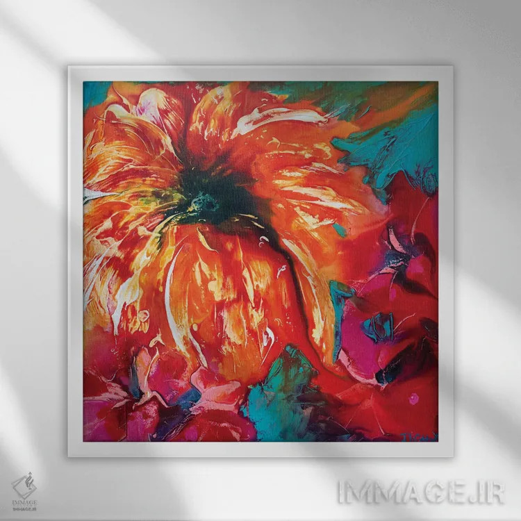 تابلو باغ گرمسیری III اثر فرانسواز واتره - نمای قابدار سفید