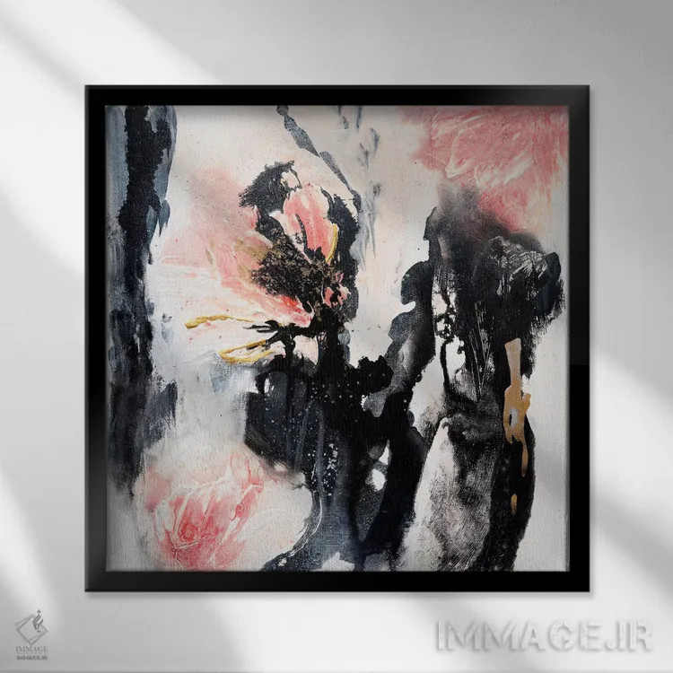تابلو باغ رز اثر فرانسواز واتره - نمای قابدار مشکی