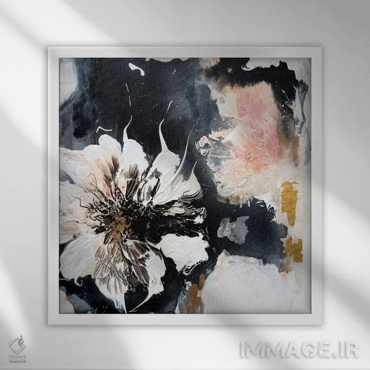 تابلو دالیا اثر فرانسواز واتره - نمای قابدار سفید