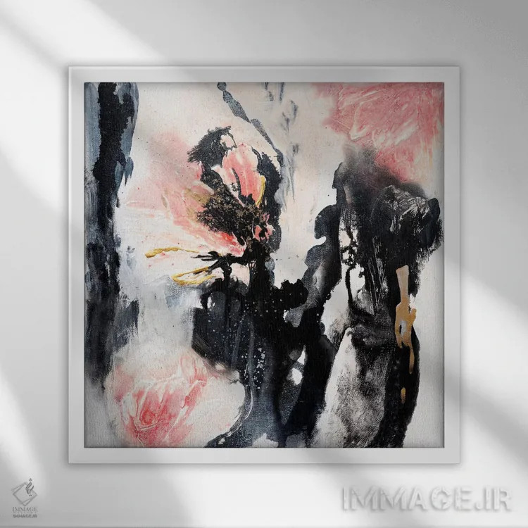 تابلو باغ رز اثر فرانسواز واتره - نمای قابدار سفید