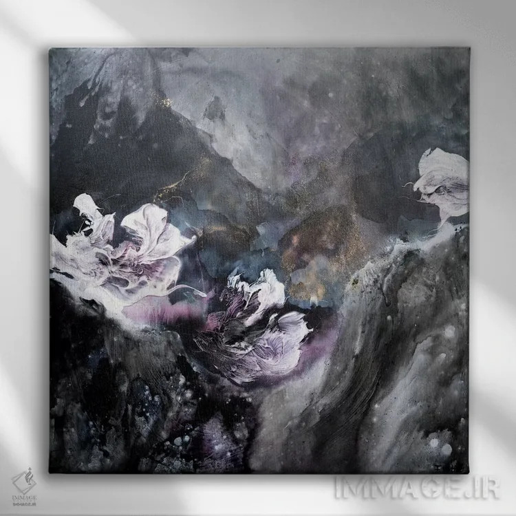 تابلو نبرد عناصر (چهار عنصر طبیعت) اثر فرانسواز واتره - نمای روبهرو روی دیوار