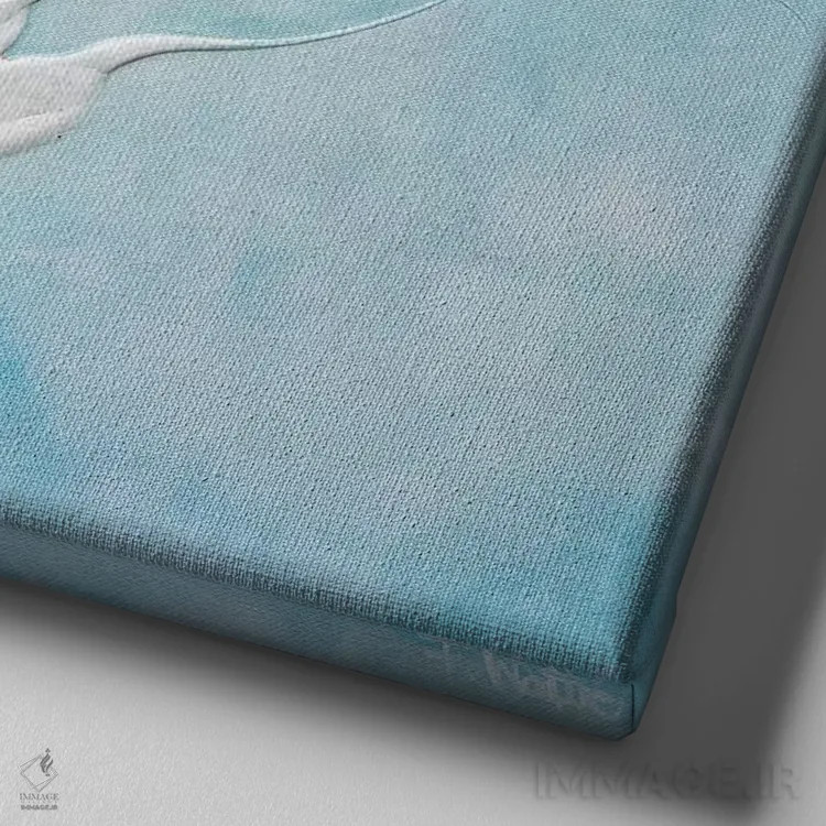 تابلو در دریای فیروزهای I اثر فرانسواز واتره - نمای نزدیک بافت بوم