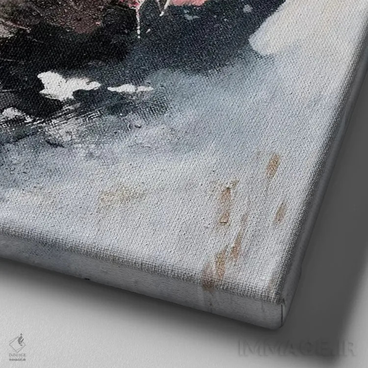 تابلو رز کوچک اثر فرانسواز واتره - نمای نزدیک بافت بوم