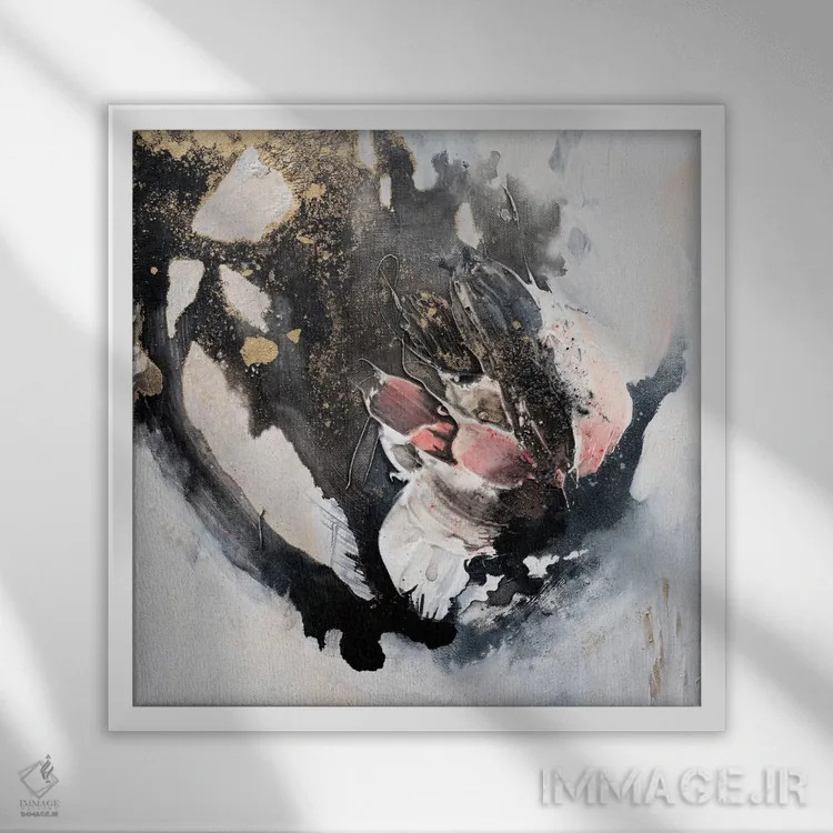 تابلو رز کوچک اثر فرانسواز واتره - نمای قابدار سفید