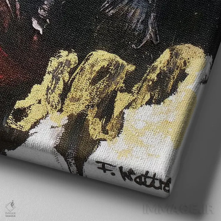 تابلو گنجینههای پنهان اثر فرانسواز واتره - نمای نزدیک بافت بوم