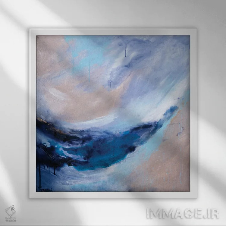 تابلو یک روز کنار اقیانوس اثر فرانسواز واتره - نمای قابدار سفید