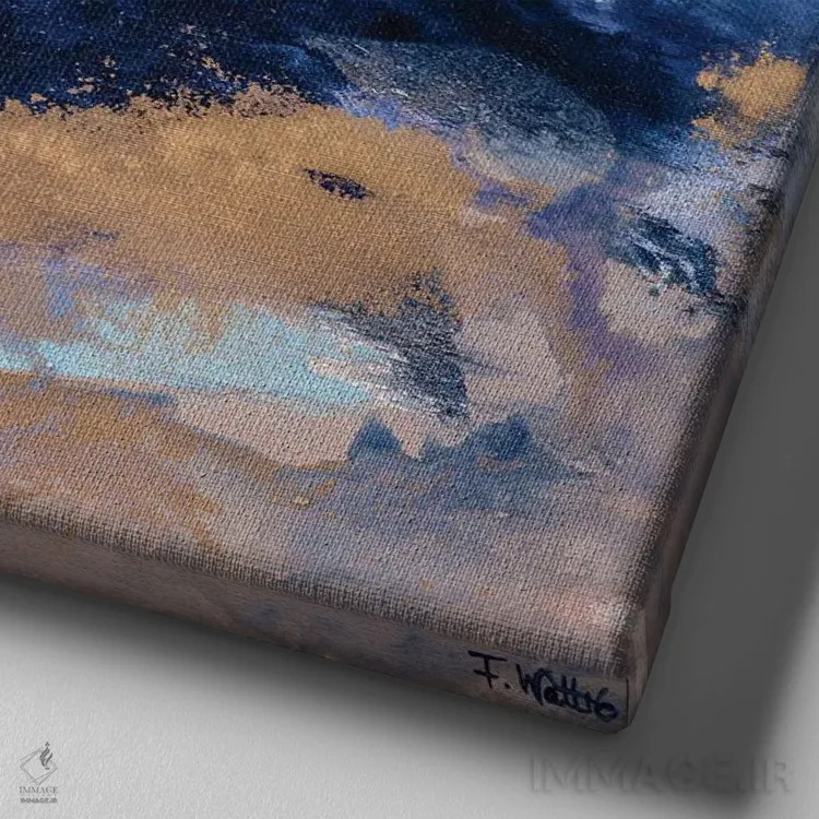 تابلو وحشی همچون اقیانوس اثر فرانسواز واتره - نمای نزدیک بافت بوم