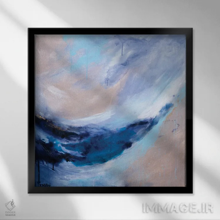 تابلو یک روز کنار اقیانوس اثر فرانسواز واتره - نمای قابدار مشکی