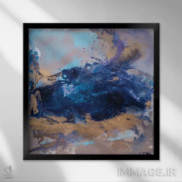 تابلو وحشی همچون اقیانوس اثر فرانسواز واتره - نمای قابدار مشکی