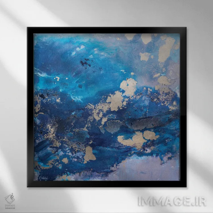 تابلو غواصی در پرتو آفتاب اثر فرانسواز واتره - نمای قابدار مشکی