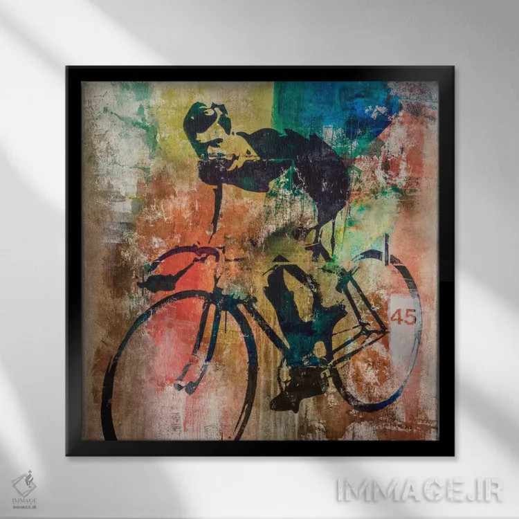 تابلو مسابقه دوچرخهسواری اثر فرانسیس وارد - نمای قابدار مشکی