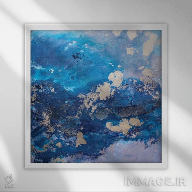 تابلو غواصی در پرتو آفتاب اثر فرانسواز واتره - نمای قابدار سفید