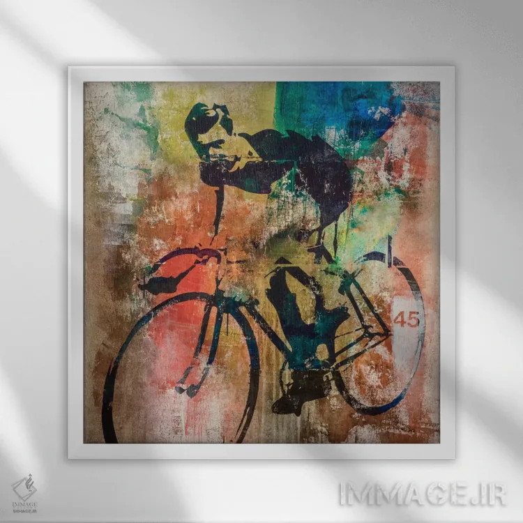 تابلو مسابقه دوچرخهسواری اثر فرانسیس وارد - نمای قابدار سفید