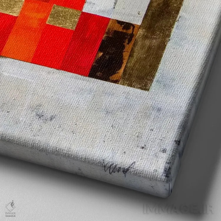 تابلو ماریو پستمدرن اثر فرانسیس وارد - نمای نزدیک بافت بوم