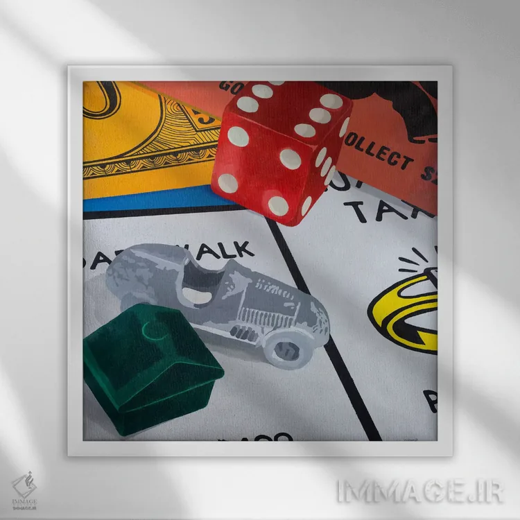 تابلو زمان بازی اثر فرانسیس وارد - نمای قابدار سفید