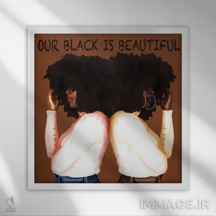 تابلو مشکی زیباست اثر فِیث ویت آن ای (نام مستعار هنری) - نمای قابدار سفید