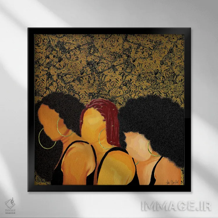 تابلو خواهرم را دارم اثر فِیث ویت آن ای (نام مستعار هنری) - نمای قابدار مشکی