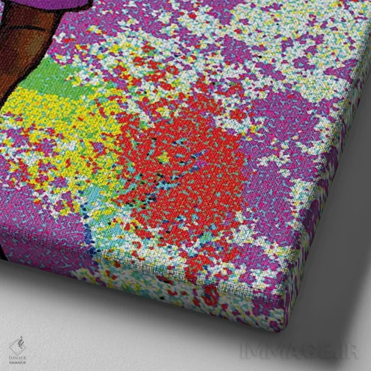 تابلو خوششانس اثر فِیث ویت آن ای (نام مستعار هنری) - نمای نزدیک بافت بوم